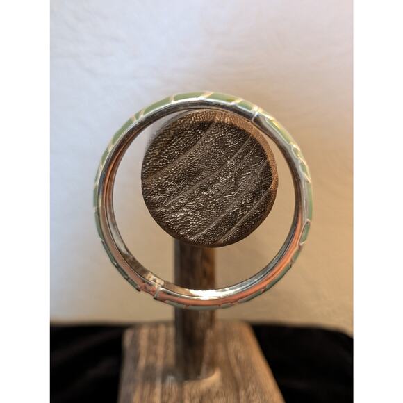 Mint Enamel Silver Tone Bangle Bracelet & J. Crew Mint Beaded Bracelet Lot - Picture 3 of 9